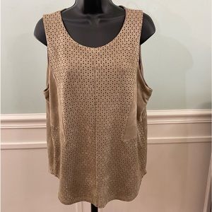 Lapis beige faux suede top.